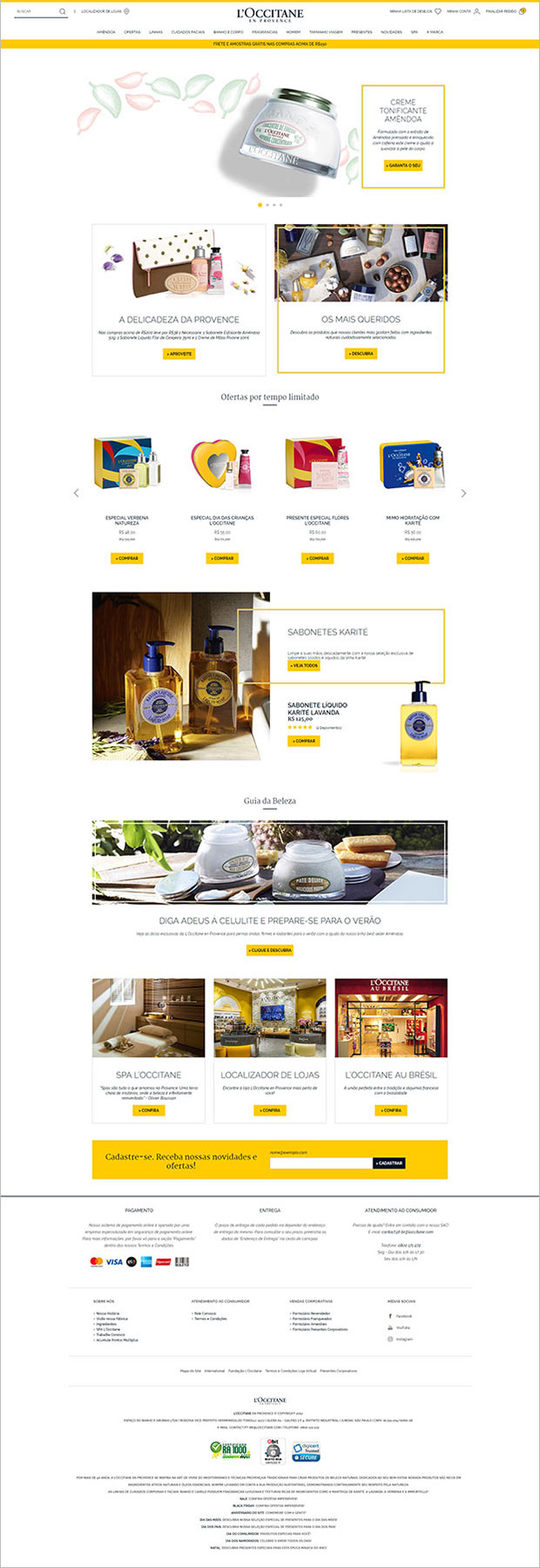 L'Occitane en Provence novo site e-commerce