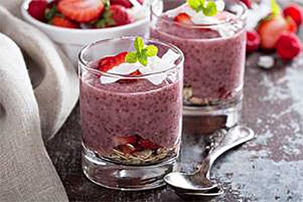 Receita do dia Mousse de Morango com Sementes do Divino Fogão