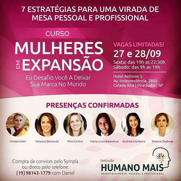 Cartaz do Curso Mulheres em Expansão